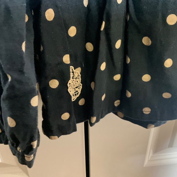 Dark navy Polk dots oversized button shirt M - Picture 8 of 9